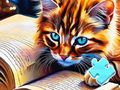 Gra Układanka: Czytanie przez kota  w Internecie