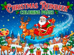 Gra Christmas Reindeer Coloring Pages w Internecie
