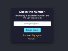 Gra Number Guessing w Internecie