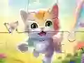 Gra Jigsaw Puzzle: Kitten With Butterfly w Internecie