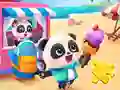 Gra Jigsaw Puzzle: Baby Panda Ice Cream Car w Internecie