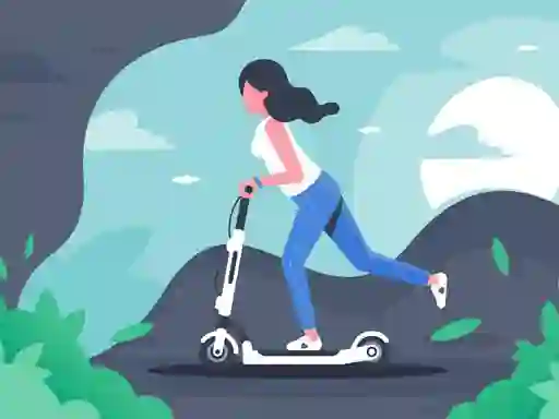 Gra Electric scooter rides jigsaw w Internecie