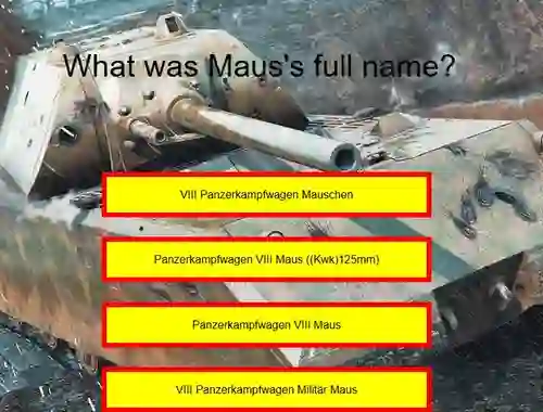 Gra Tank Quiz: Maus w Internecie