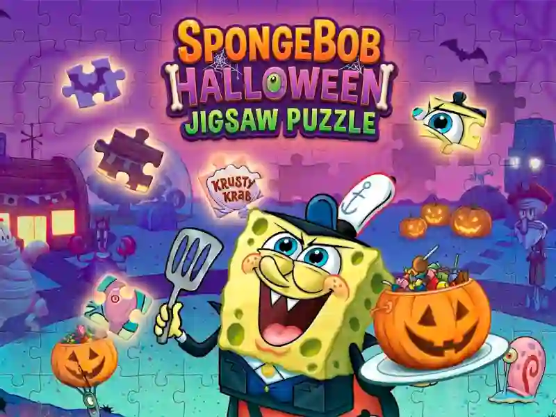 Gra SpongeBob Halloween Jigsaw Puzzle w Internecie