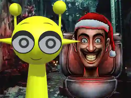 Gra Sprunki in Backrooms Christmas Skibidi w Internecie