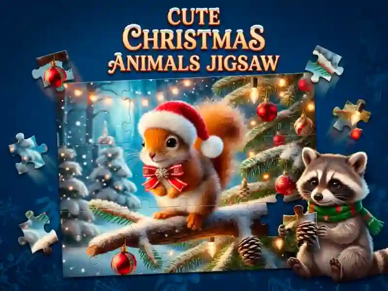 Gra Cute Christmas Animals Jigsaw w Internecie