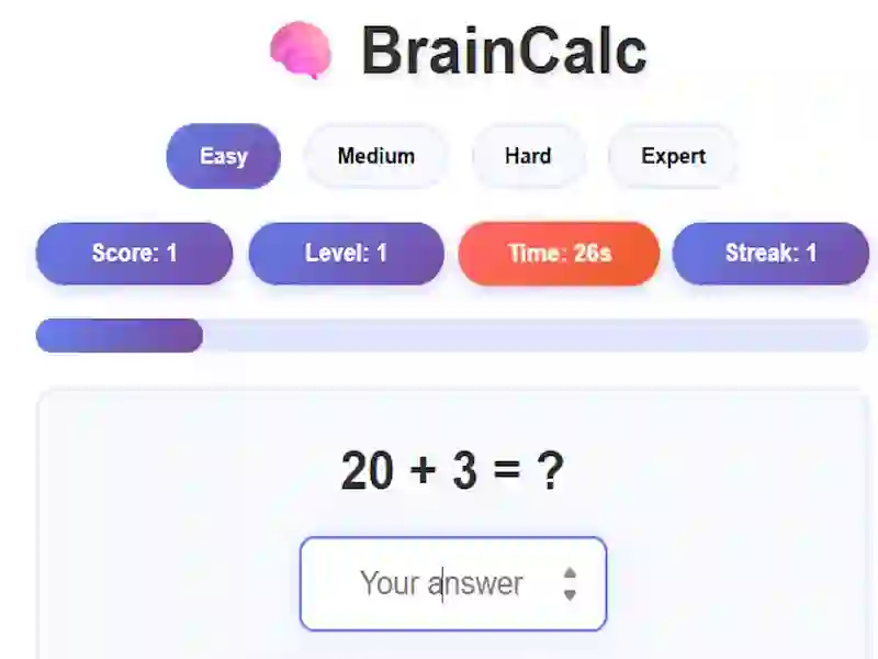 Gra BrainCalc w Internecie