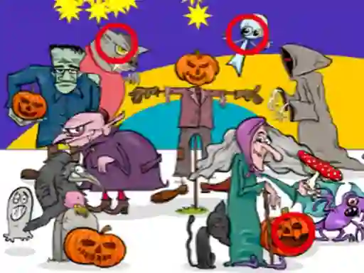 Gra Find 5 Differences Halloween w Internecie