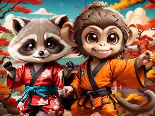 Gra Kung-Fu Little Animals w Internecie