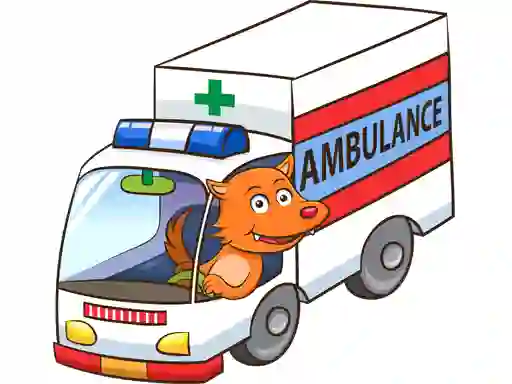 Gra Cartoon Ambulance Puzzle w Internecie