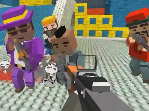 Gra GunGame shooting warfare: blocky gangster w Internecie