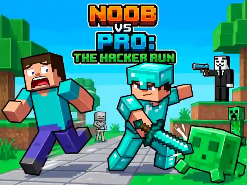 Gra Noob vs Pro Help Hacker danger Hacker w Internecie