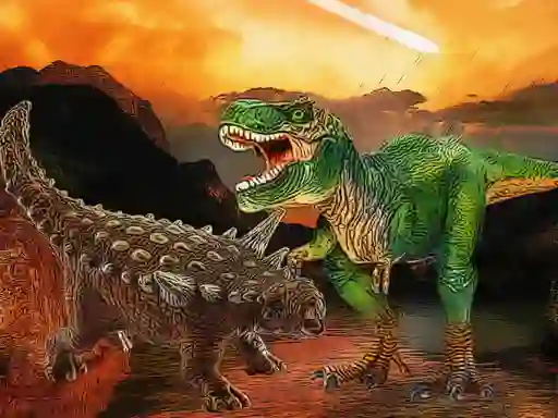 Gra Dinosaurs Fight Jigsaw w Internecie