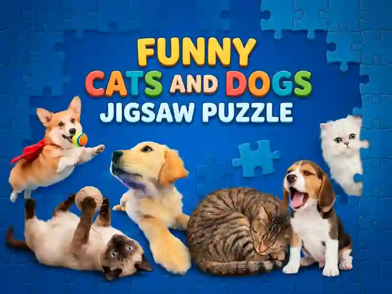 Gra Funny Cats And Dogs Jigsaw Puzzle w Internecie