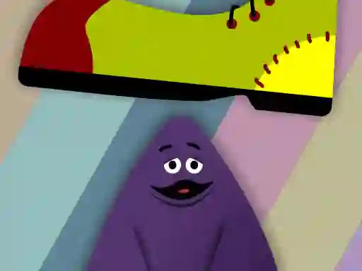 Gra Grimace vs giant clown shoes w Internecie