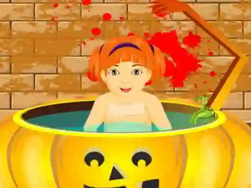 Gra Little Baby Halloween Bathing w Internecie