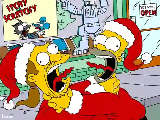 Gra Simpsons Christmas Jigsaw Puzzle w Internecie