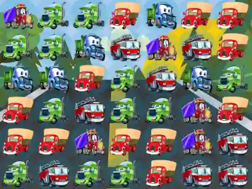 Gra Cartoon Trucks Match 3 w Internecie
