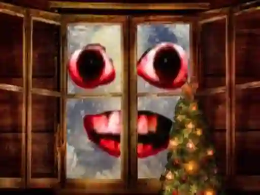 Gra New Year: Santa Claus outside the window w Internecie