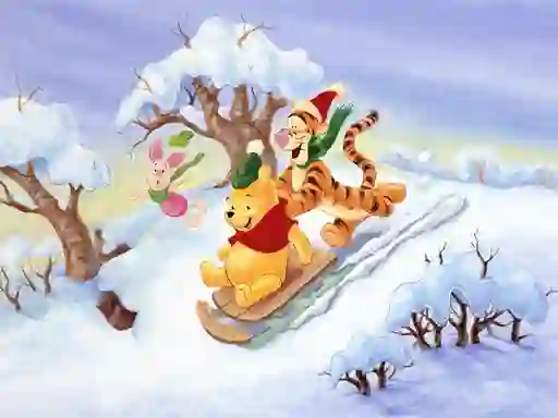 Gra Winnie the Pooh Christmas Jigsaw Puzzle 2 w Internecie