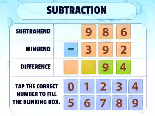 Gra Subtraction Practice w Internecie