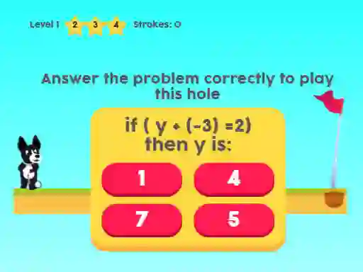 Gra MathPup Golf 4 Algebra w Internecie