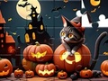 Gra Układanka: Halloweenowy kot  w Internecie