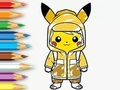 Gra Kolorowanka: Płaszcz przeciwdeszczowy Pikachu  w Internecie