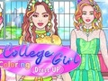 Gra Ubieranka do kolorowania dla uczennicy college'u  w Internecie
