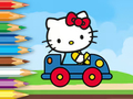 Gra Kolorowanka: Hello Kitty prowadząca samochód  w Internecie