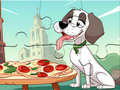 Gra Układanka: Pies jedzący pizzę  w Internecie