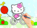 Gra Kolorowanka: Hello Kitty na rowerze  w Internecie
