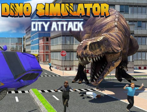 Gra Atak na miasto w symulatorze dinozaurów  w Internecie