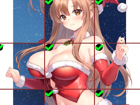 Gra Dziewczyny z anime w czerwonej sukience. Puzzle  w Internecie
