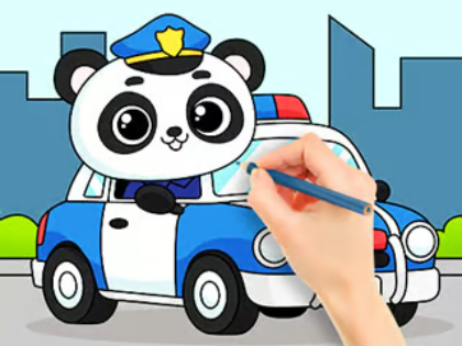 Gra Kolorowanka: Panda policyjna  w Internecie