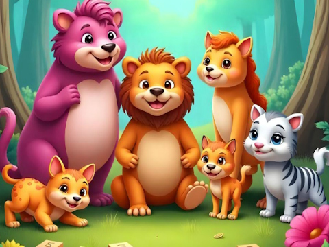 Gra Puzzle z nazwami zwierząt  w Internecie