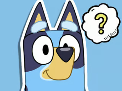 Gra Quiz dla dzieci: Ciekawostki dotyczące fabuły Bluey  w Internecie