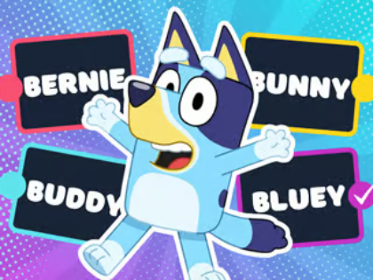 Gra Quiz dla dzieci: quiz Bluey Super Fan  w Internecie