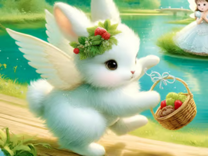 Gra Puzzle Jigsaw: Angel Bunny  w Internecie