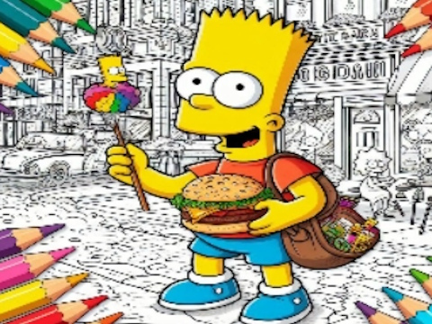 Gra Bot To School Simpsons Kolorowanka  w Internecie