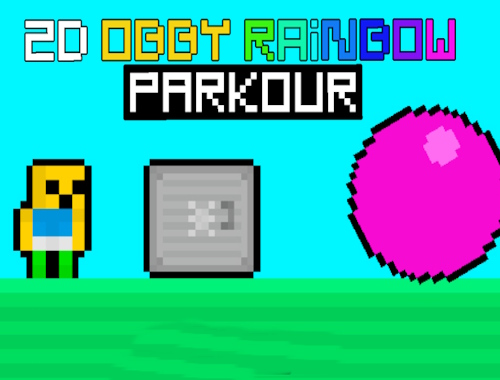 Gra 2d Obby Rainbow Parkour  w Internecie