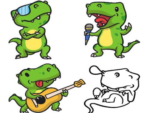 Gra Kliknij i kolory dinozaury  w Internecie