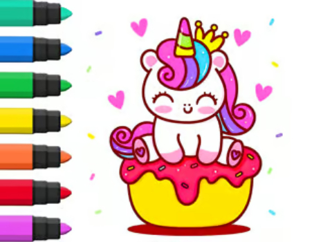 Gra Kolorowanka: Cupcake jednorożca  w Internecie