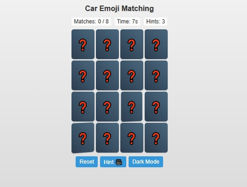 Gra Dopasowanie emoji samochodu  w Internecie