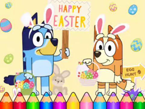 Gra Kolorowanka: Bluey Happy Easter  w Internecie