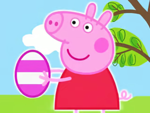 Gra Puzzle jigsawowe: jajka wielkanocne Peppa świni  w Internecie