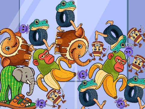 Gra Włoski mózg: Zwierzęta łączą się puzzle  w Internecie