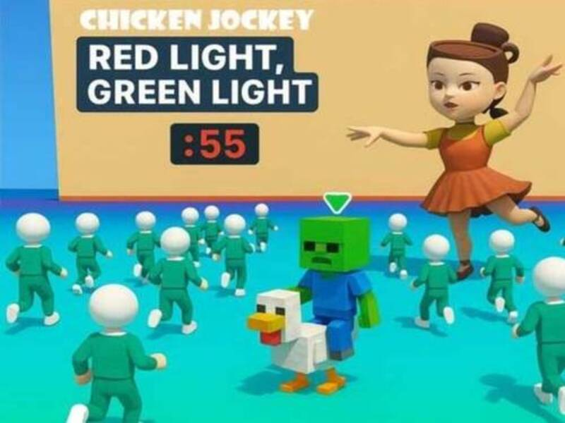 Gra Dżokej z kurczaka: czerwone jasnozielone światło w Internecie
